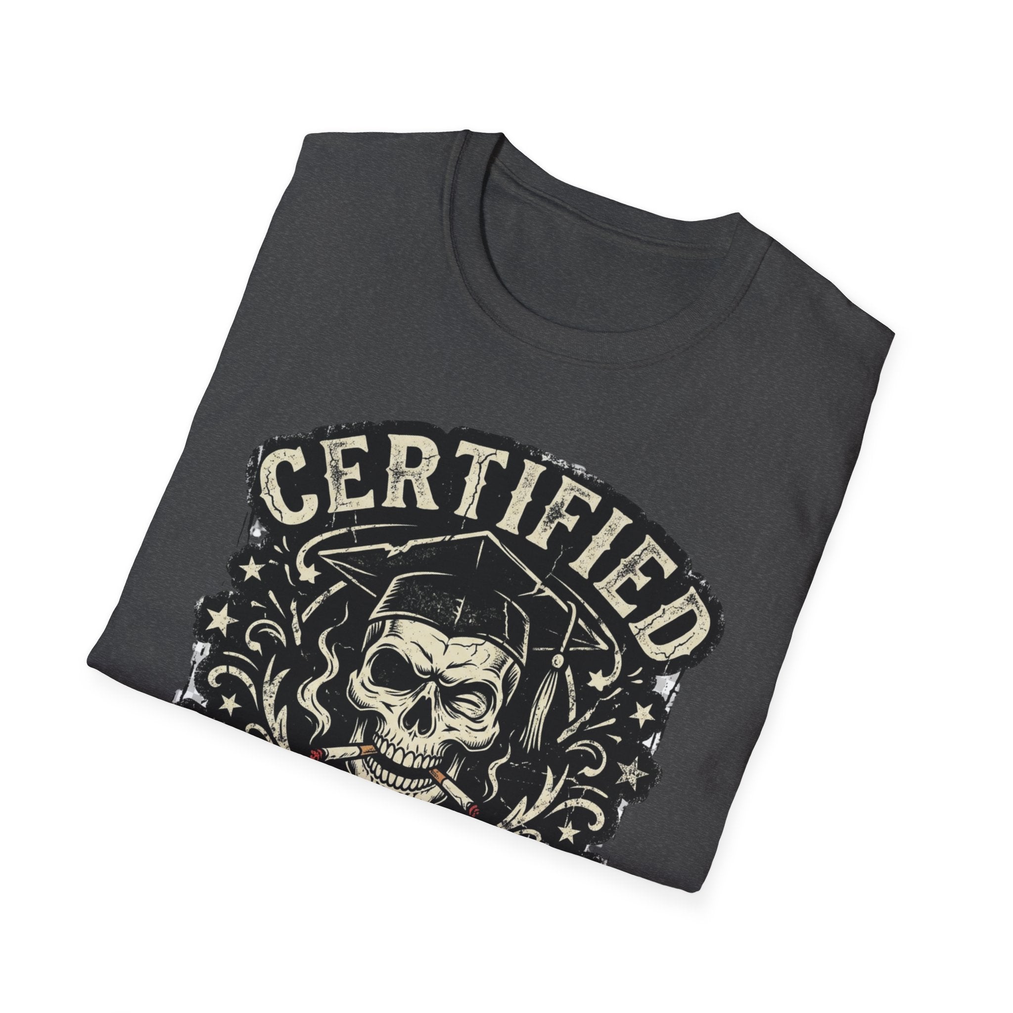 Certified Smarts Skull T-Shirt – Funny Rebel Geek Graphic Tee
