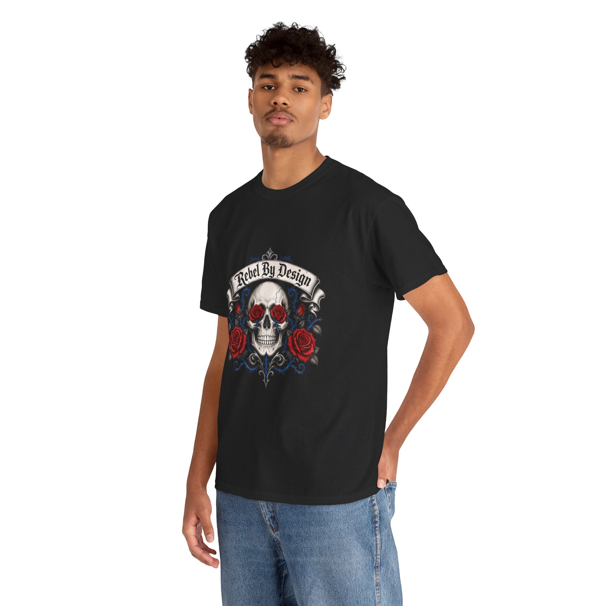 Skull & Roses Tee — "Rebel By Design" Graphic T-Shirt