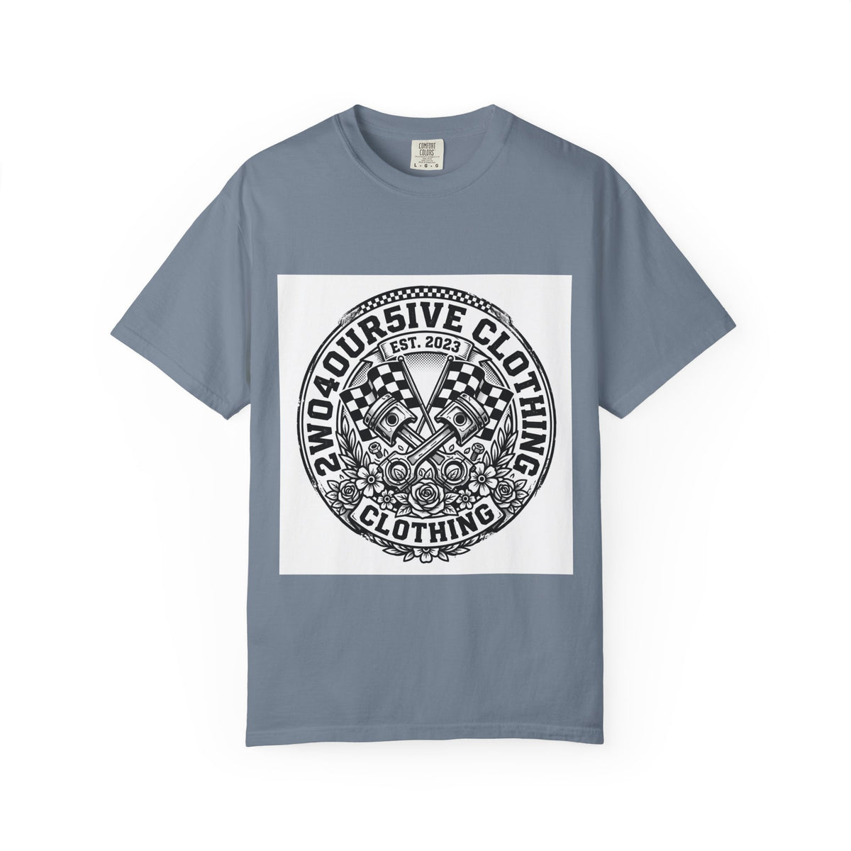 Vintage Racing Crest T-Shirt — '2W04OURSIVE CLOTHING' Graphic Tee