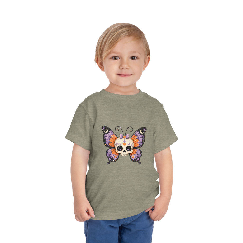 Toddler Tee — Sugar Skull Butterfly Graphic (Day of the Dead Kids Shirt)