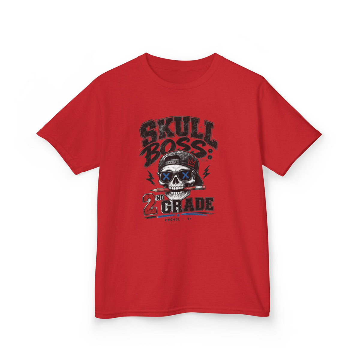 Kids Tee — "Skull Boss 2nd Grade" Back-to-School Graphic Shirt