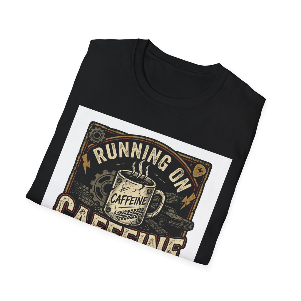 T-Shirt — "Running on Caffeine & Poor Choices" Vintage Coffee Shirt