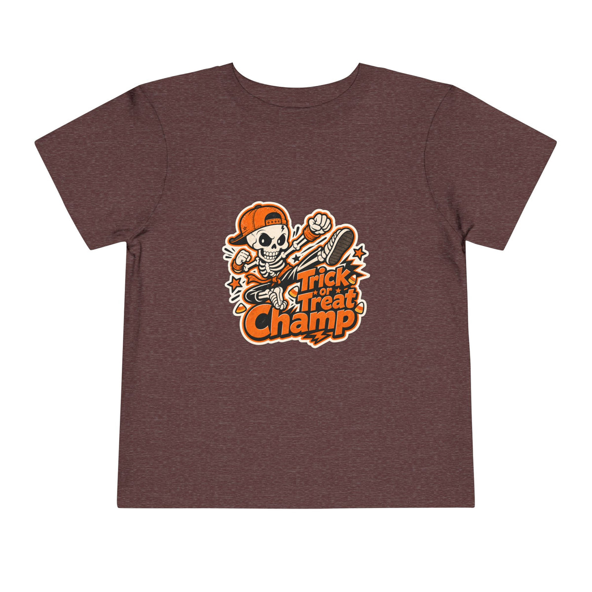 Toddler Tee — 'Trick or Treat Champ' Halloween Skeleton Skate Graphic