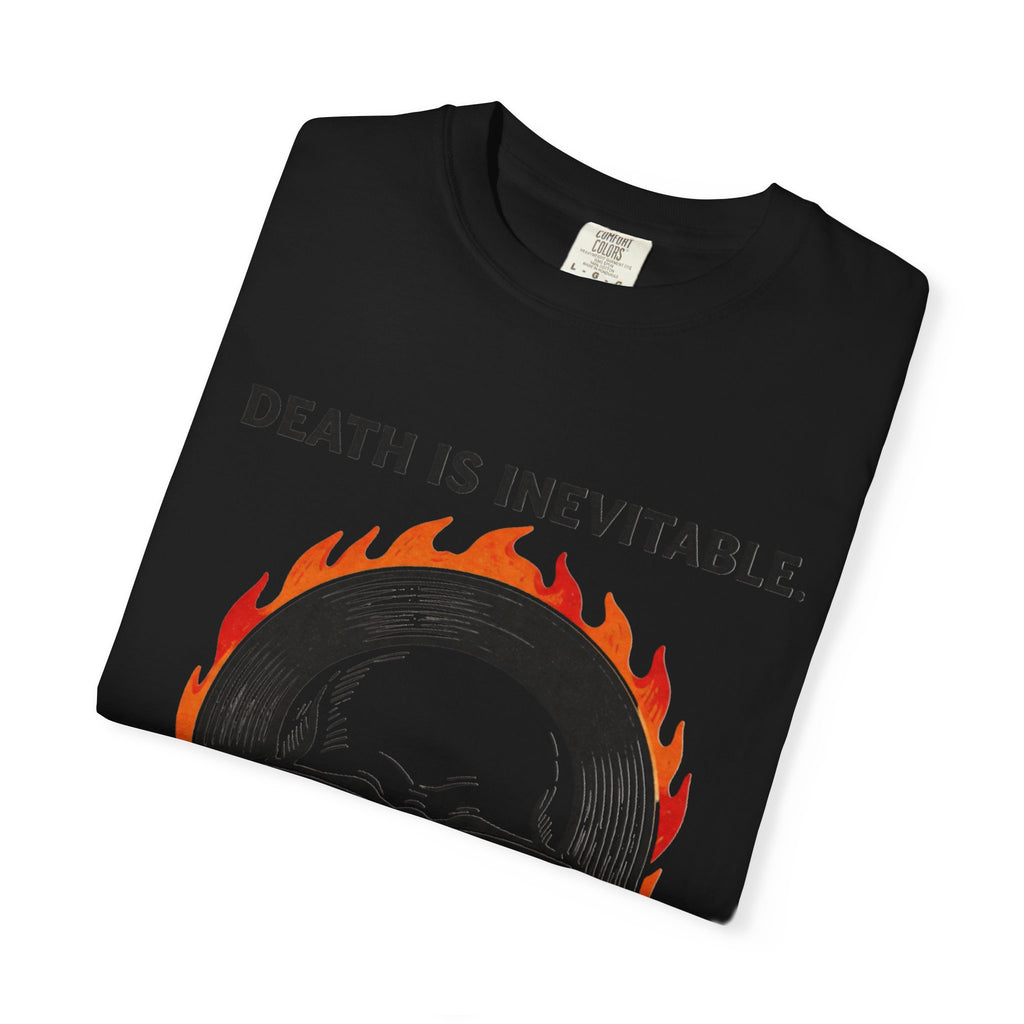Skull Sunglasses T‑Shirt — "Death Is Inevitable. Boring Is Optional." Graphic Tee
