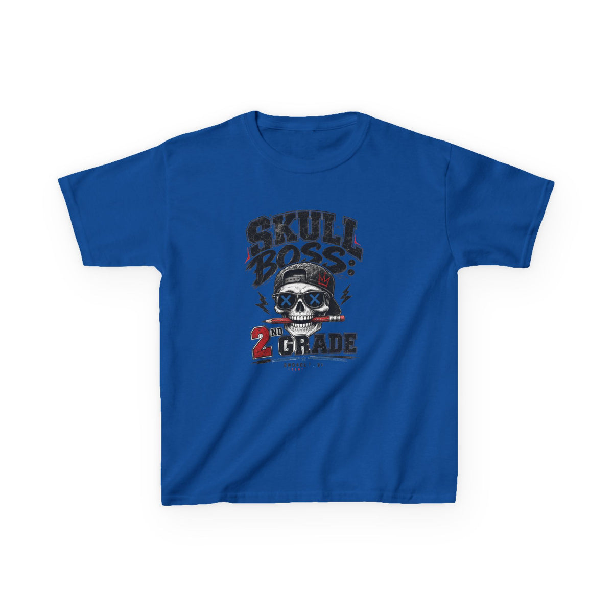 Kids Tee — "Skull Boss 2nd Grade" Back-to-School Graphic Shirt