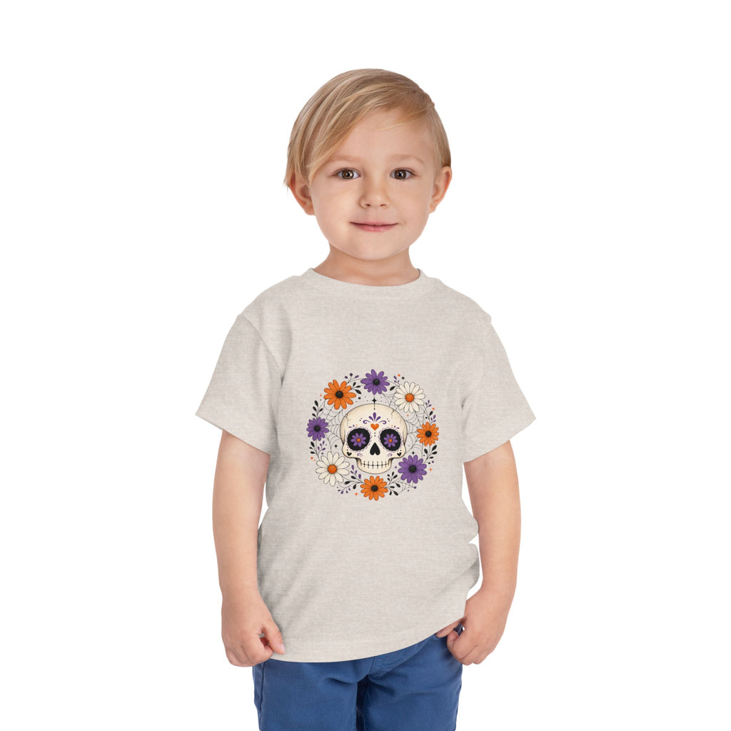 Toddler Tee — Floral Sugar Skull Day of the Dead Kids Shirt