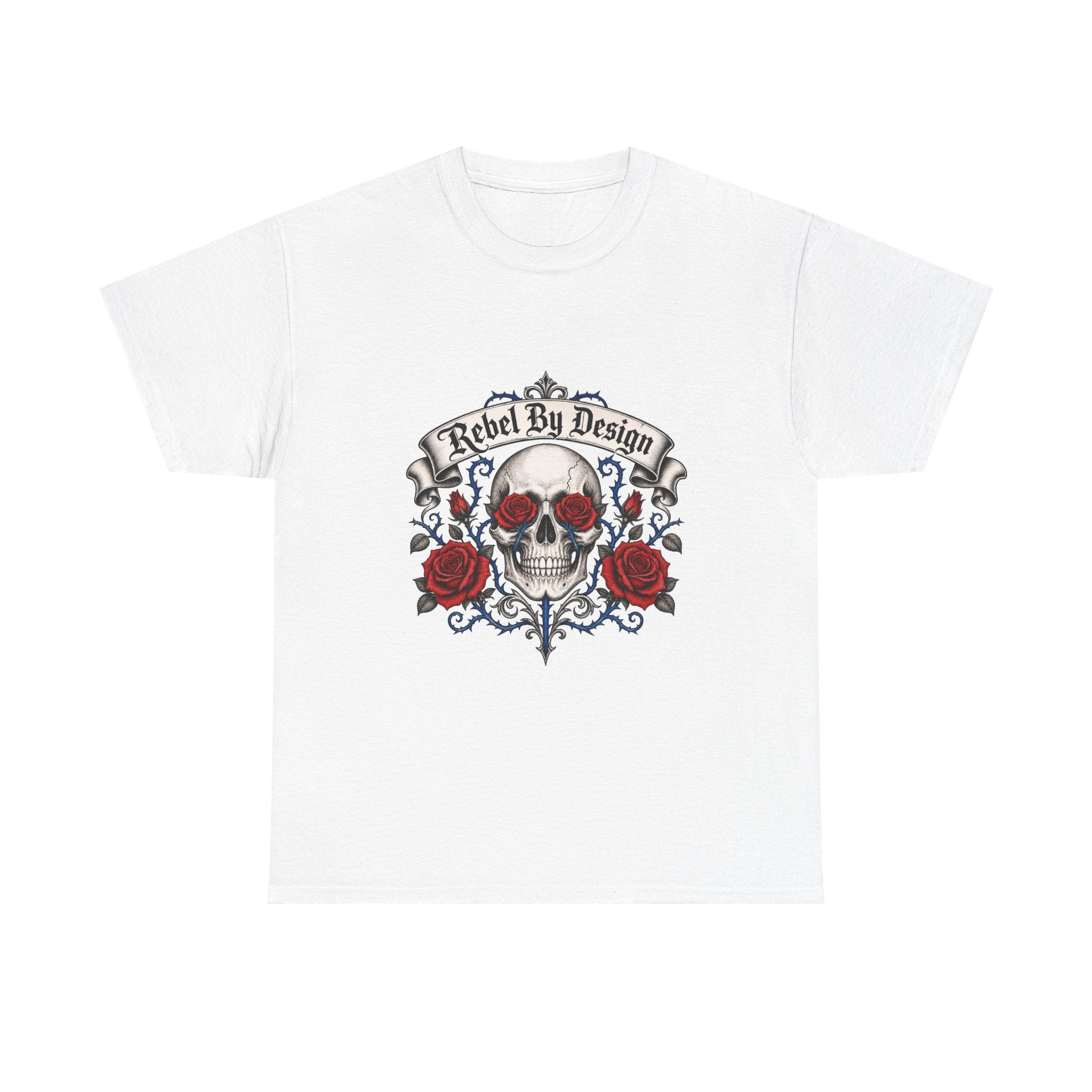 Skull & Roses Tee — "Rebel By Design" Graphic T-Shirt