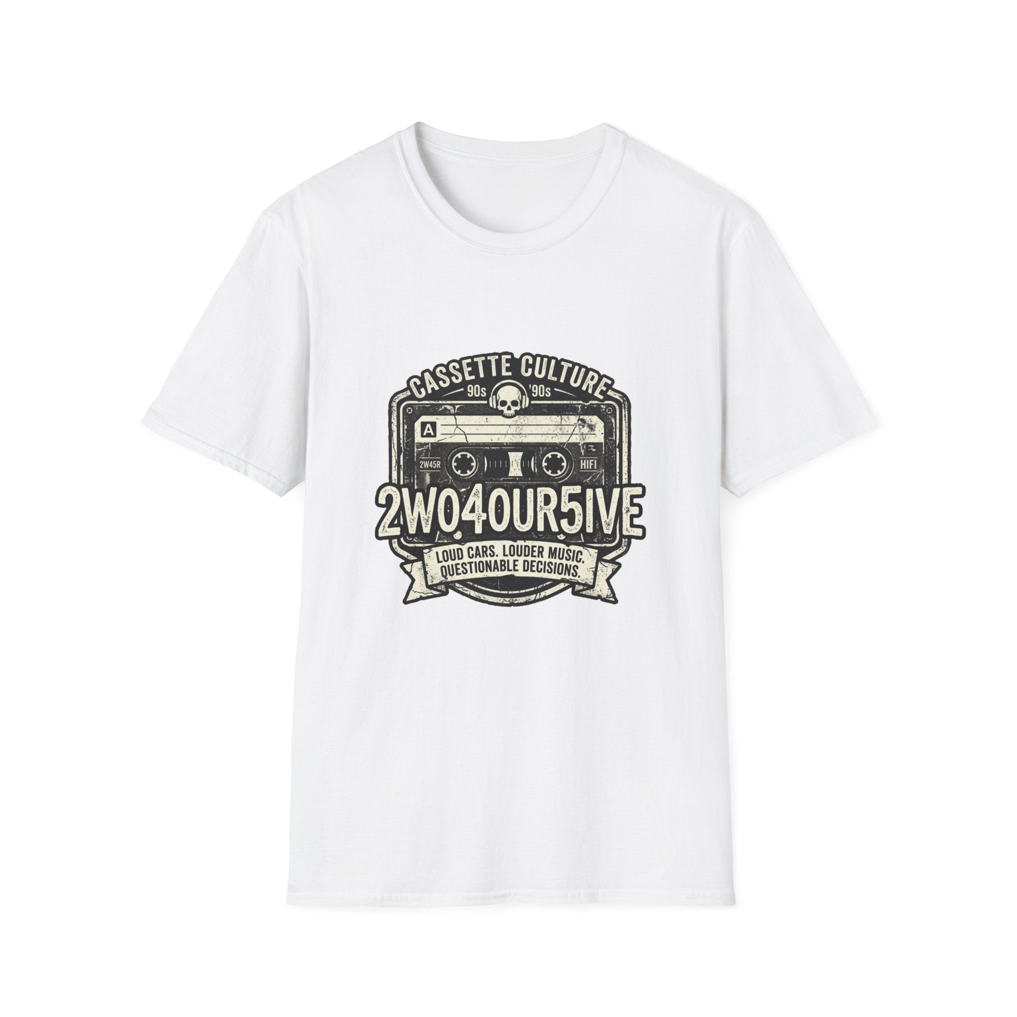 Cassette Culture Vintage Tape T-Shirt — "2W04OUR5IVE" Retro Mix Tape Tee