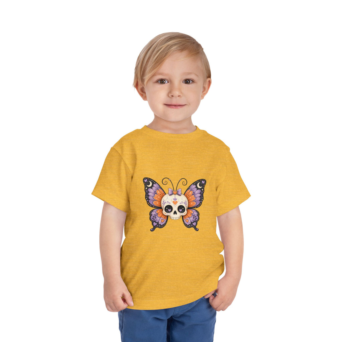 Toddler Tee — Sugar Skull Butterfly Graphic (Day of the Dead Kids Shirt)