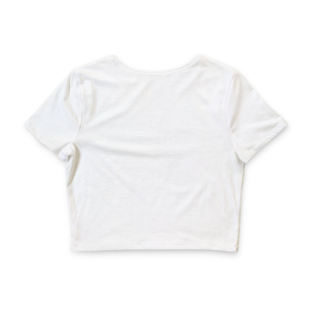 Bad Girls Shift Stick Crop Tee — Retro Rosie the Riveter Racing Graphic