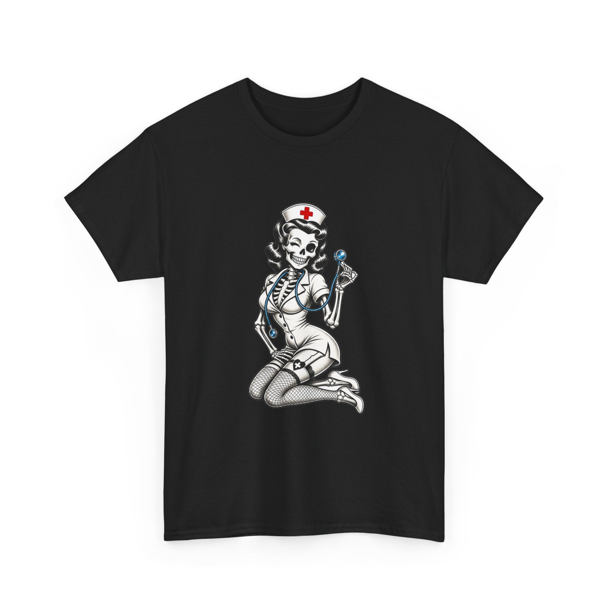 Pin-Up Nurse T-Shirt — Retro Vintage Nurse Girl Graphic Tee