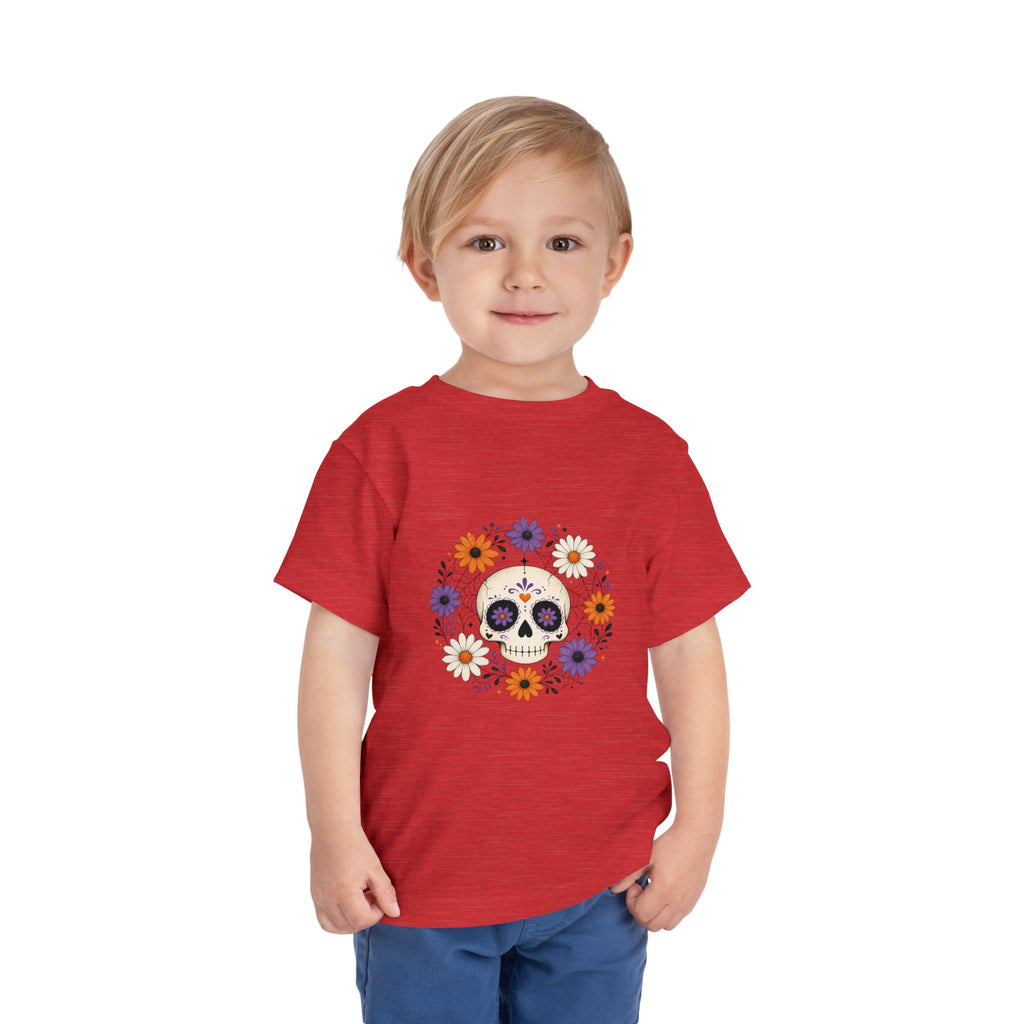 Toddler Tee — Floral Sugar Skull Day of the Dead Kids Shirt