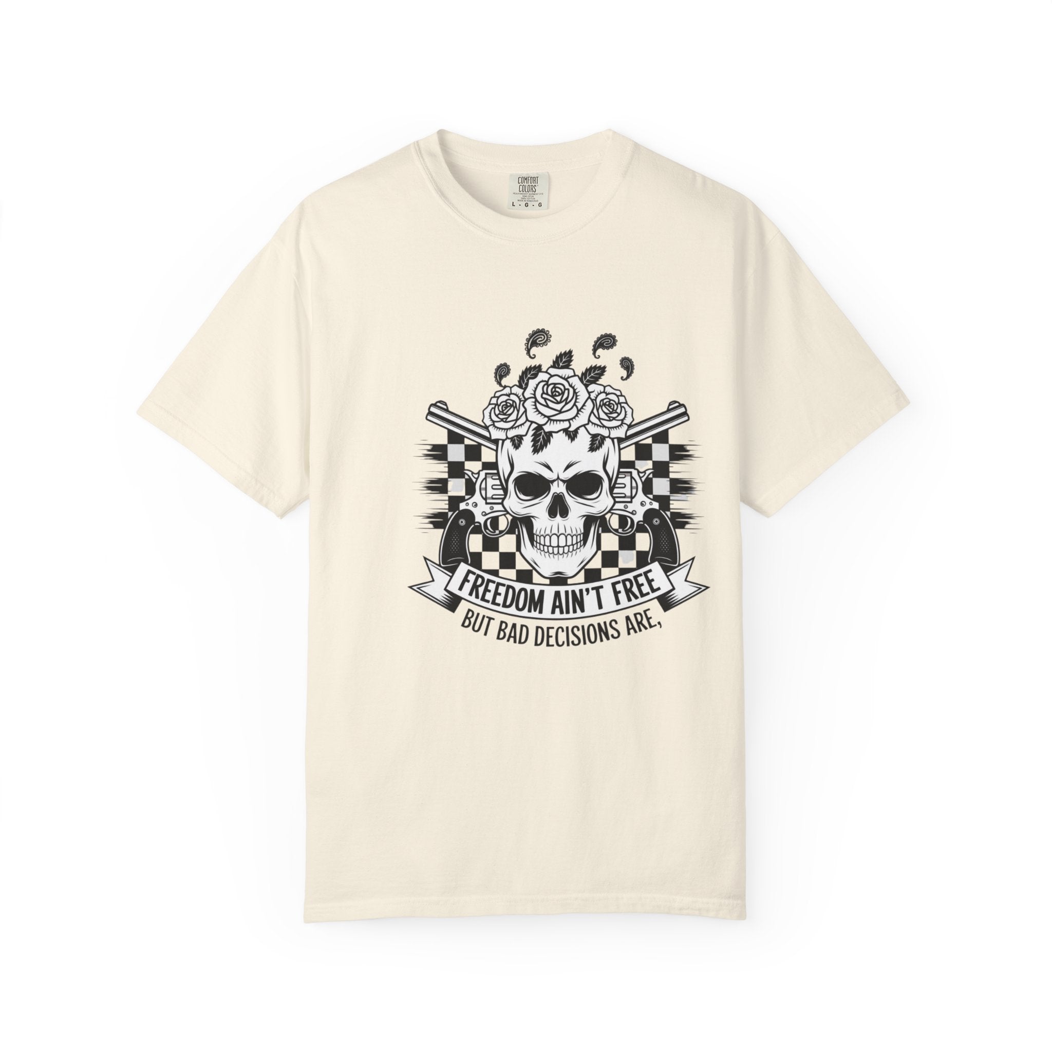 Skull & Roses T‑Shirt — "Freedom Ain't Free" Graphic Tee