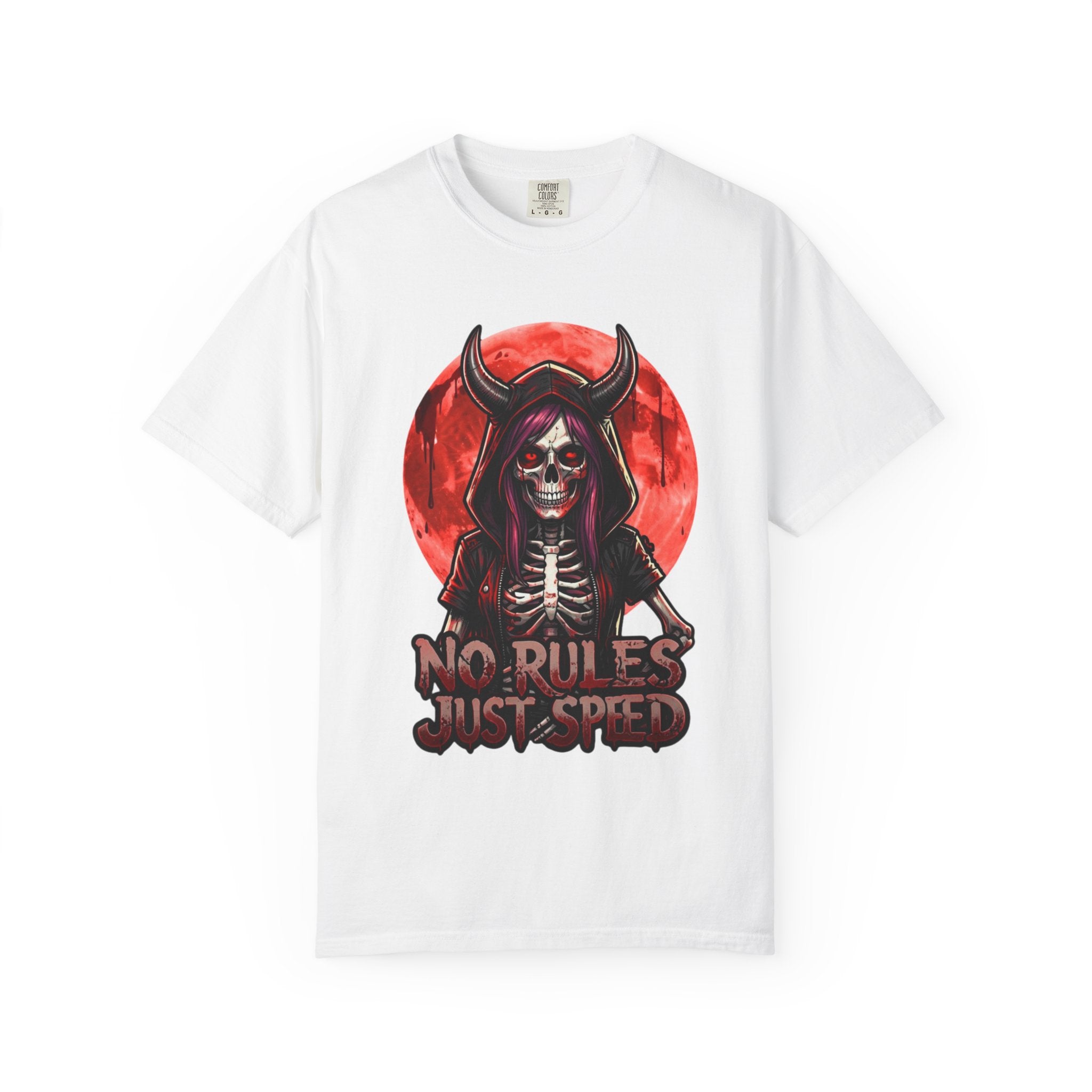 No Rules Just Speed Skull T-Shirt — Devil Rider Graphic Tee