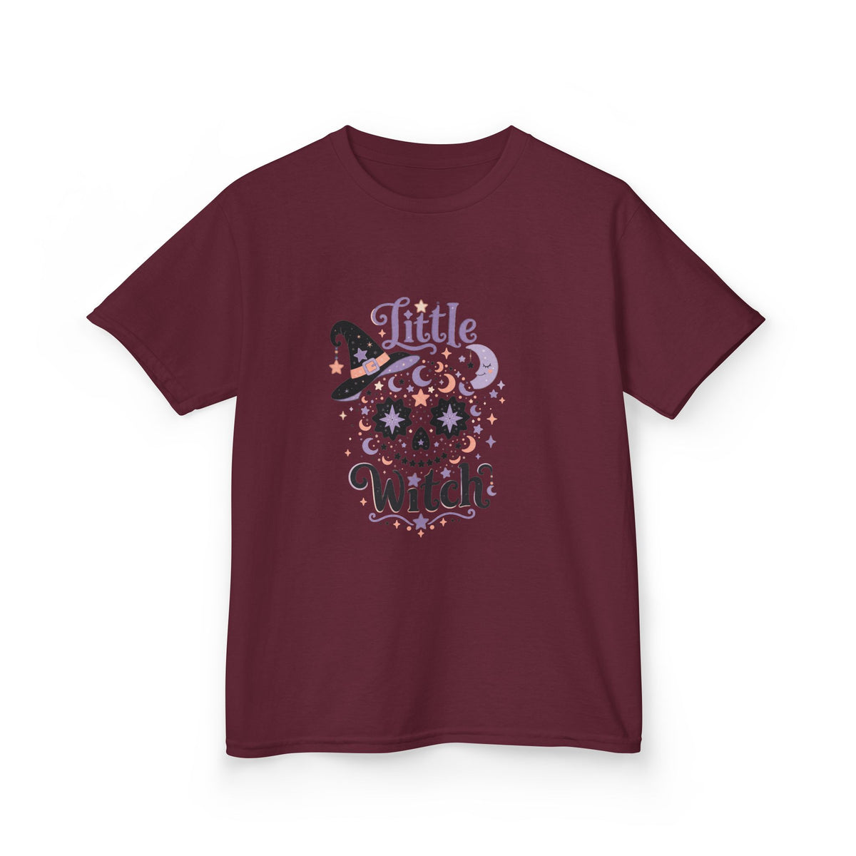 Kids T-Shirt - "Little Witch" Halloween Skull Design