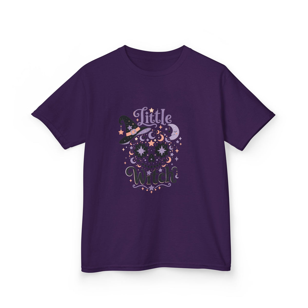 Kids T-Shirt - "Little Witch" Halloween Skull Design