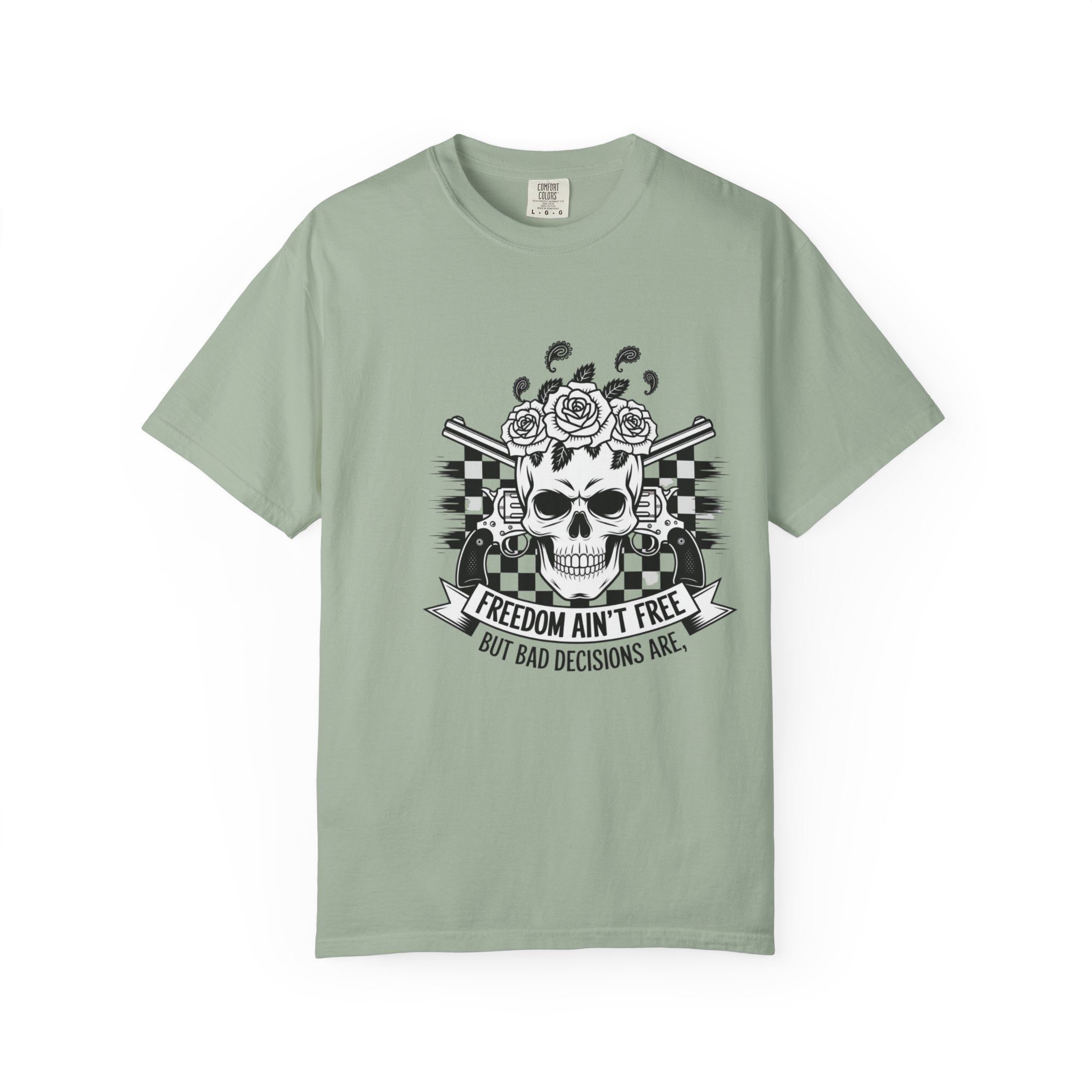 Skull & Roses T‑Shirt — "Freedom Ain't Free" Graphic Tee