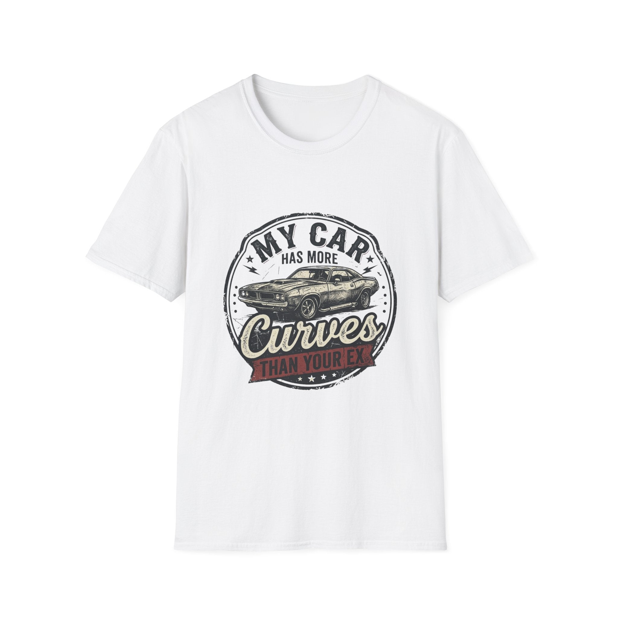 My Car Has More Curves T-Shirt - Vintage Car Humor Tee