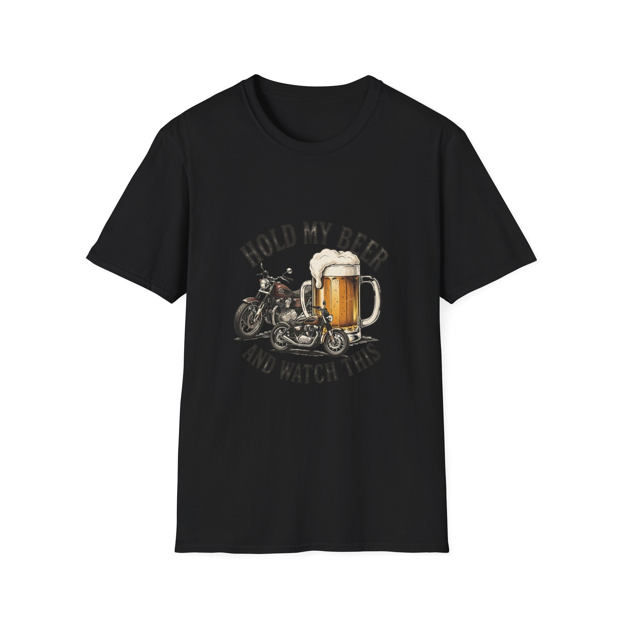 Motorcycle Beer T-Shirt — "Hold My Beer and Watch This" Graphic Tee