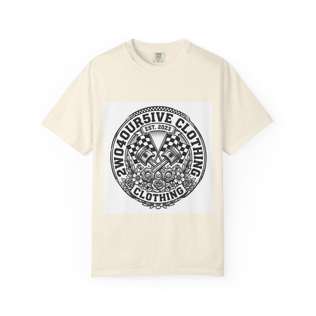 Vintage Racing Crest T-Shirt — '2W04OURSIVE CLOTHING' Graphic Tee