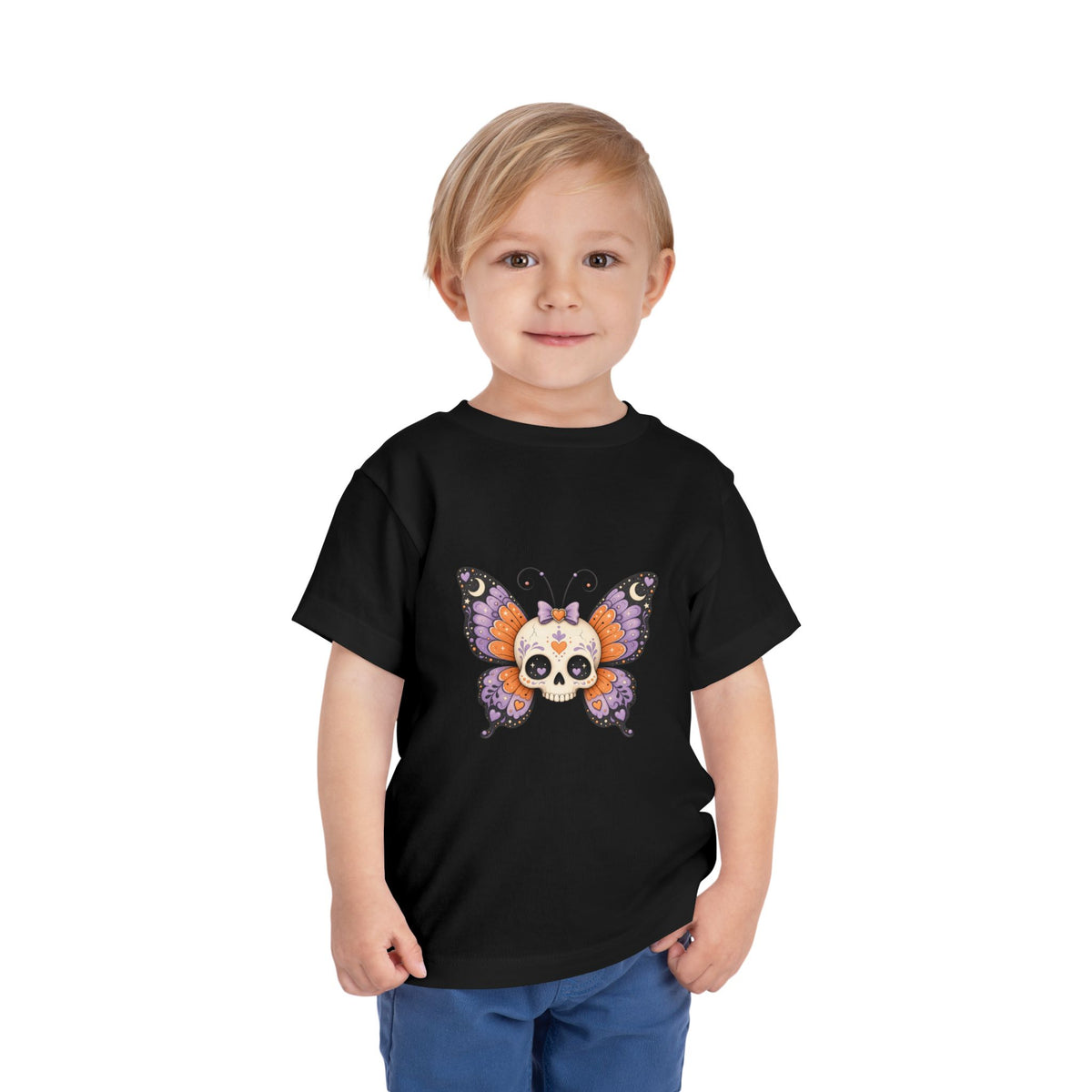 Toddler Tee — Sugar Skull Butterfly Graphic (Day of the Dead Kids Shirt)