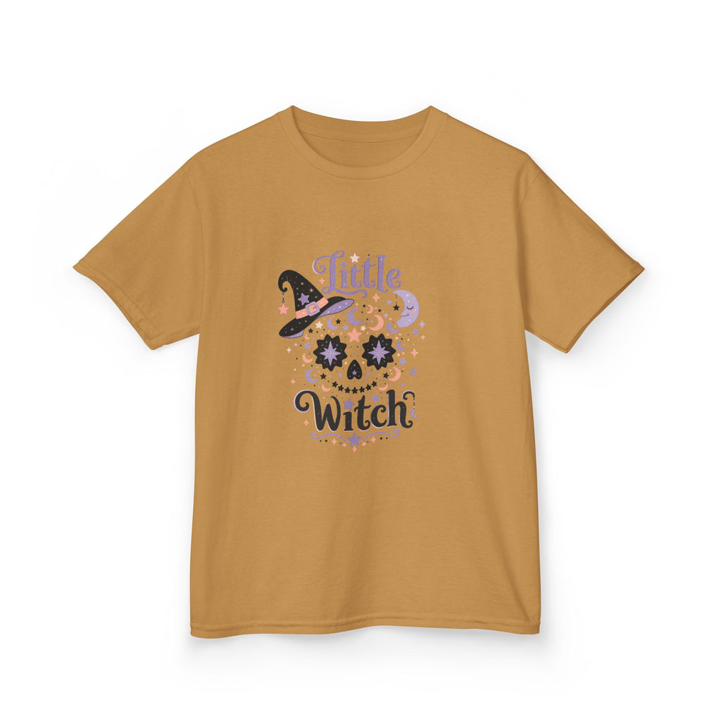 Kids T-Shirt - "Little Witch" Halloween Skull Design