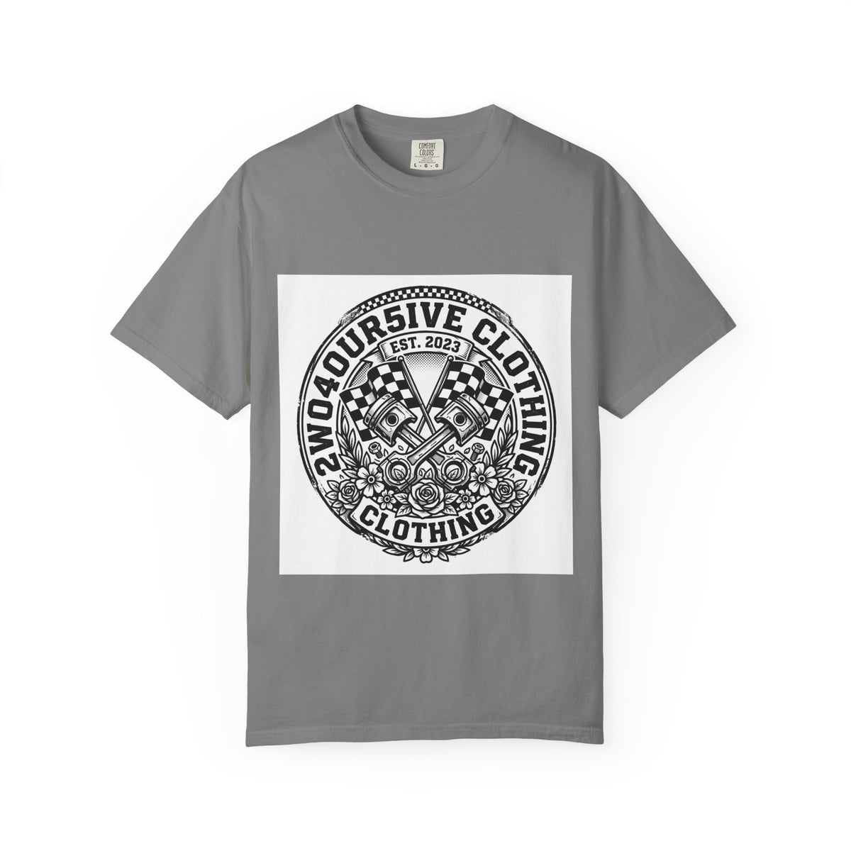Vintage Racing Crest T-Shirt — '2W04OURSIVE CLOTHING' Graphic Tee
