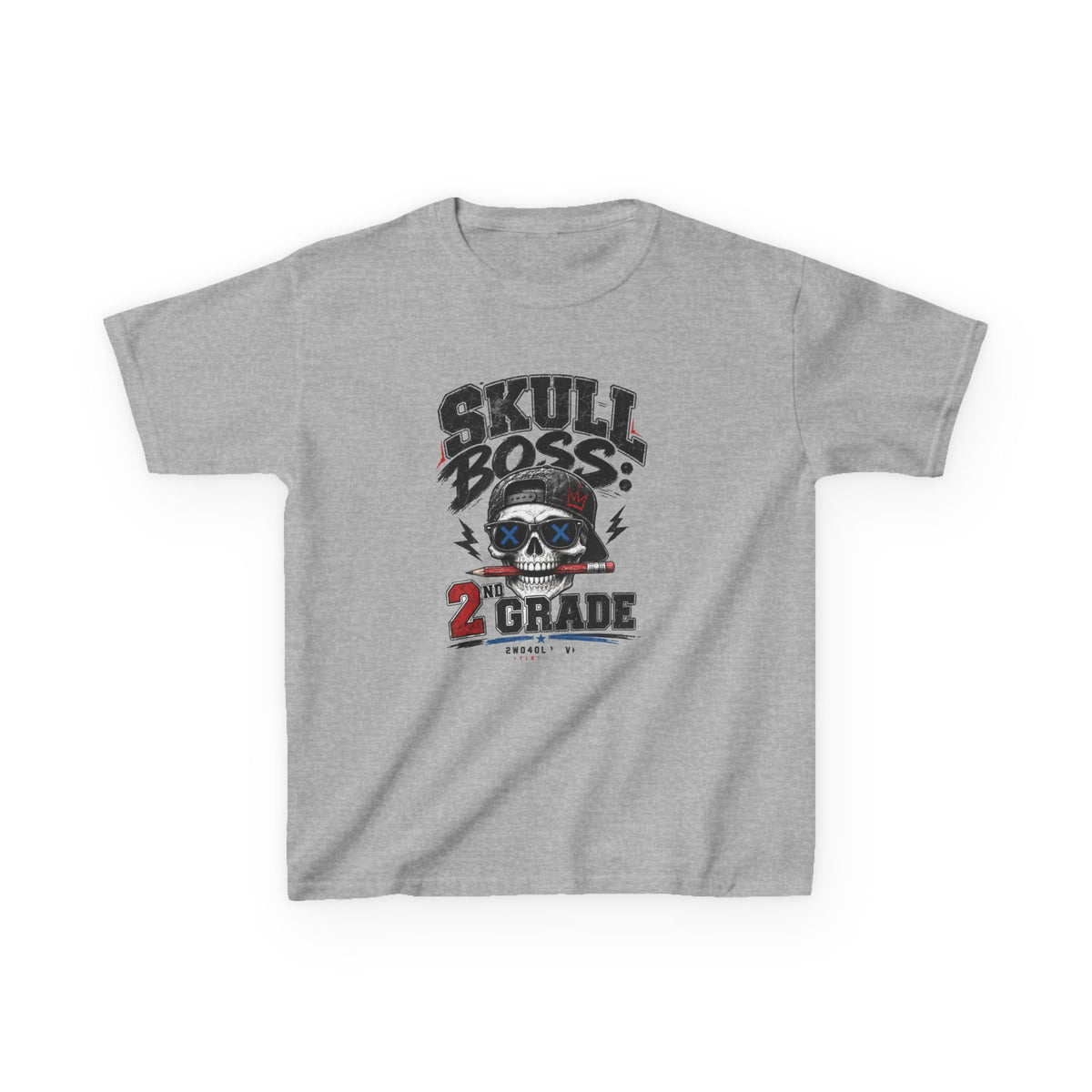 Kids Tee — "Skull Boss 2nd Grade" Back-to-School Graphic Shirt