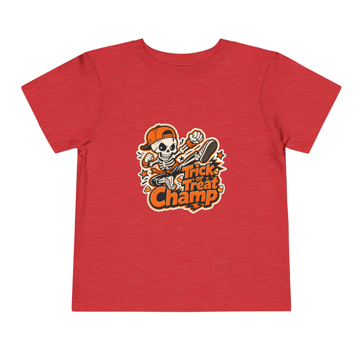 Toddler Tee — 'Trick or Treat Champ' Halloween Skeleton Skate Graphic