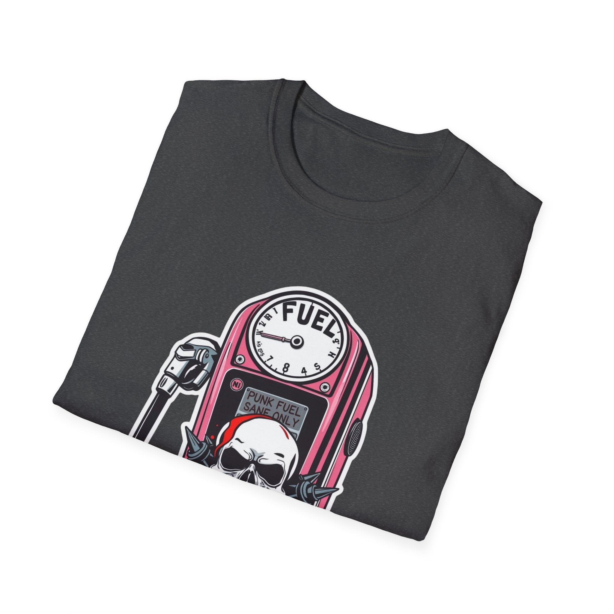 Gas Pump Skull Tee — 'Fuel' Retro Biker Graphic T-Shirt