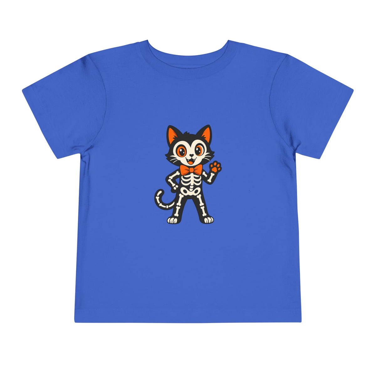 Toddler Tee — Cute Cat Skeleton Halloween Shirt