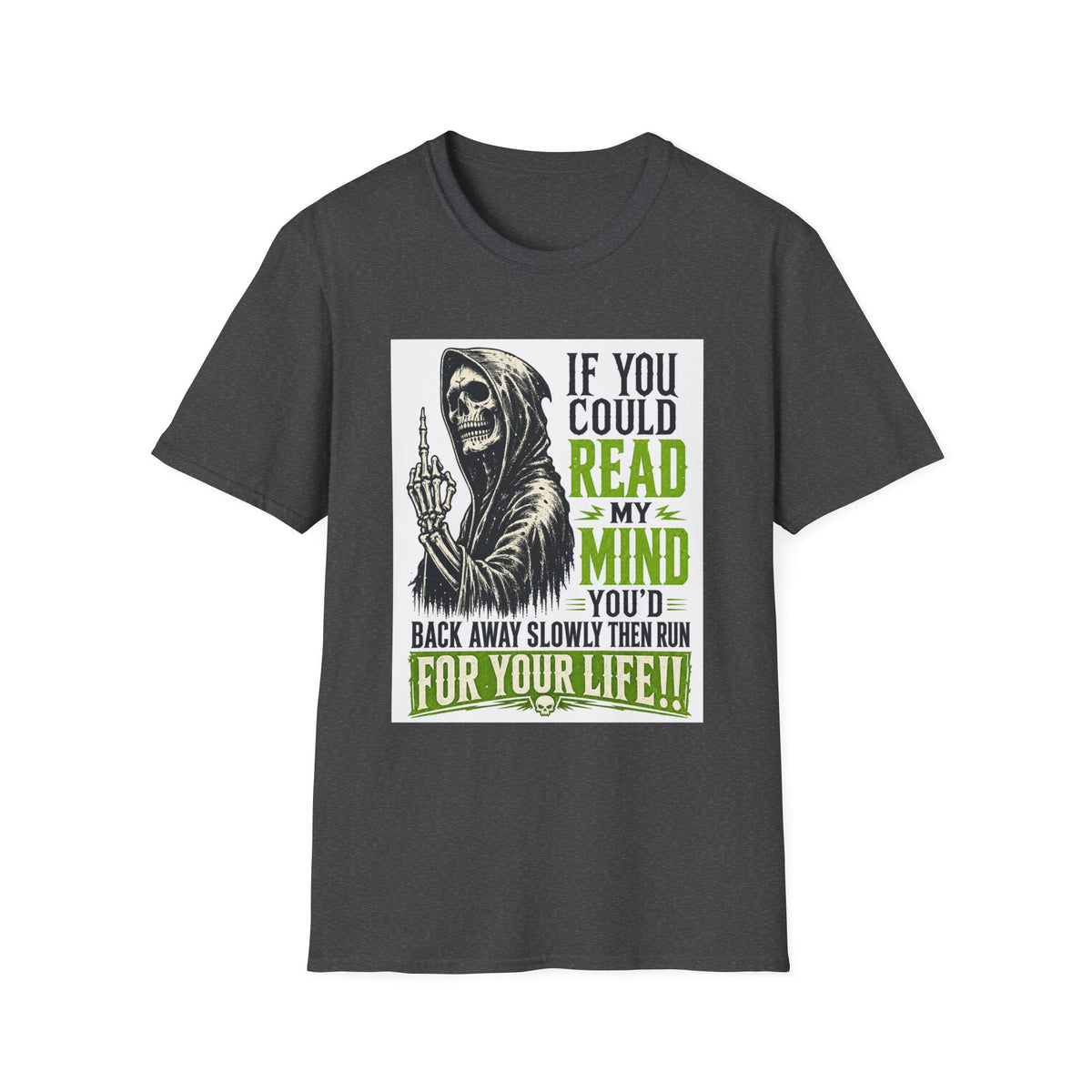 Skull Grim Reaper T-Shirt – "If You Could Read My Mind…" Graphic Tee