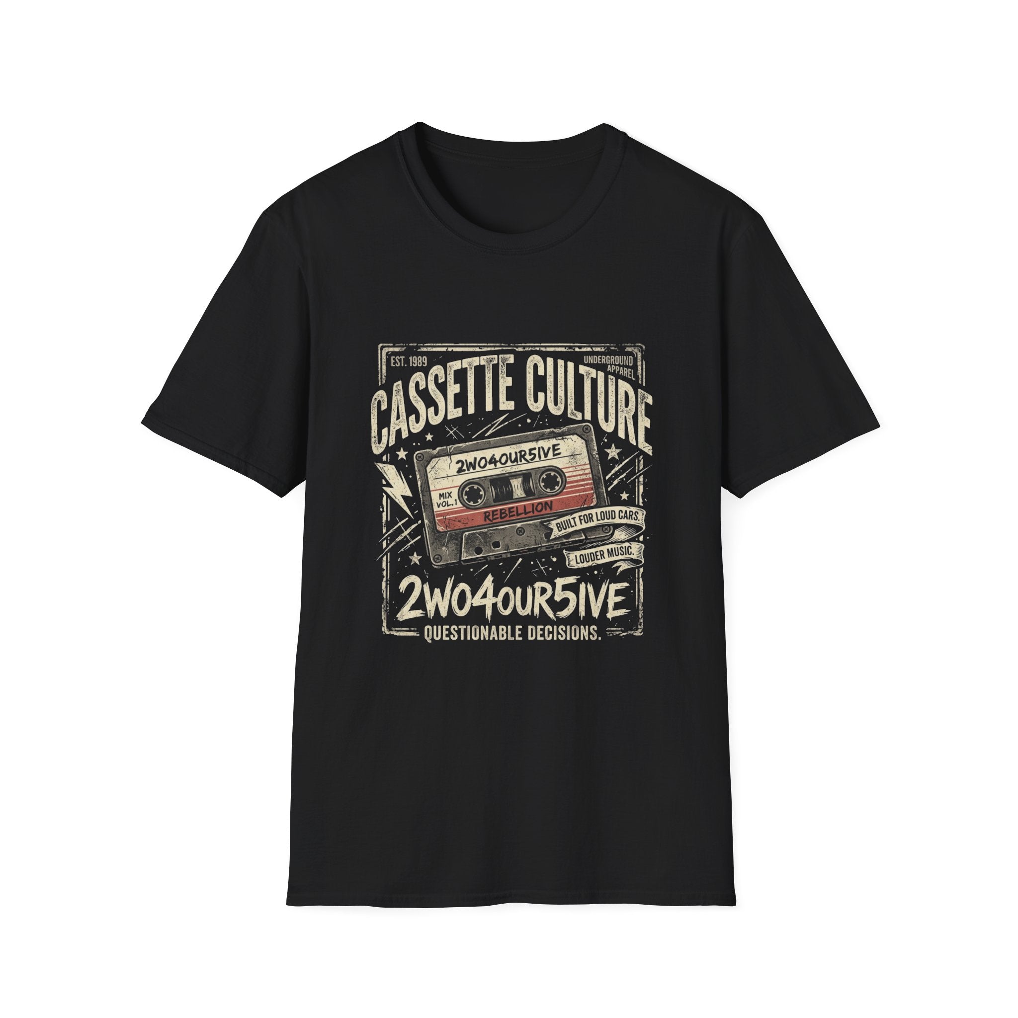 Cassette Culture Vintage Tee — Retro Tape ‘2w04our5ive’ Music Shirt
