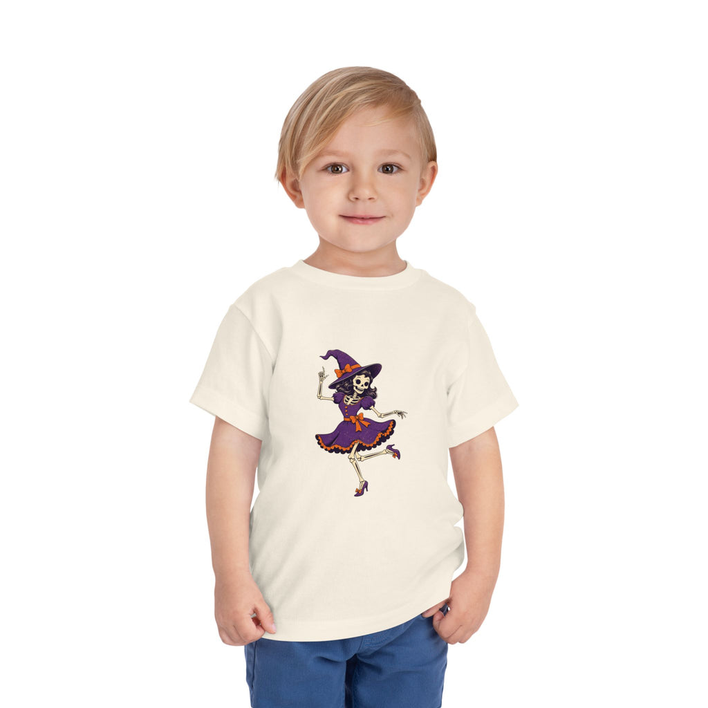 Toddler Witch Skeleton Tee — Cute Dancing Skeleton Halloween Shirt for Kids