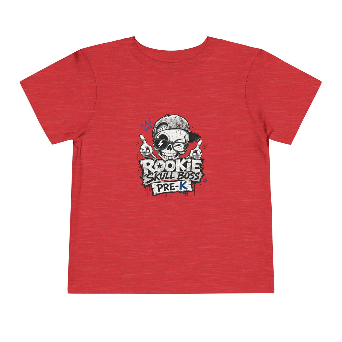 Toddler Tee — "Rookie Skull Boss Pre-K" Graphic Shirt