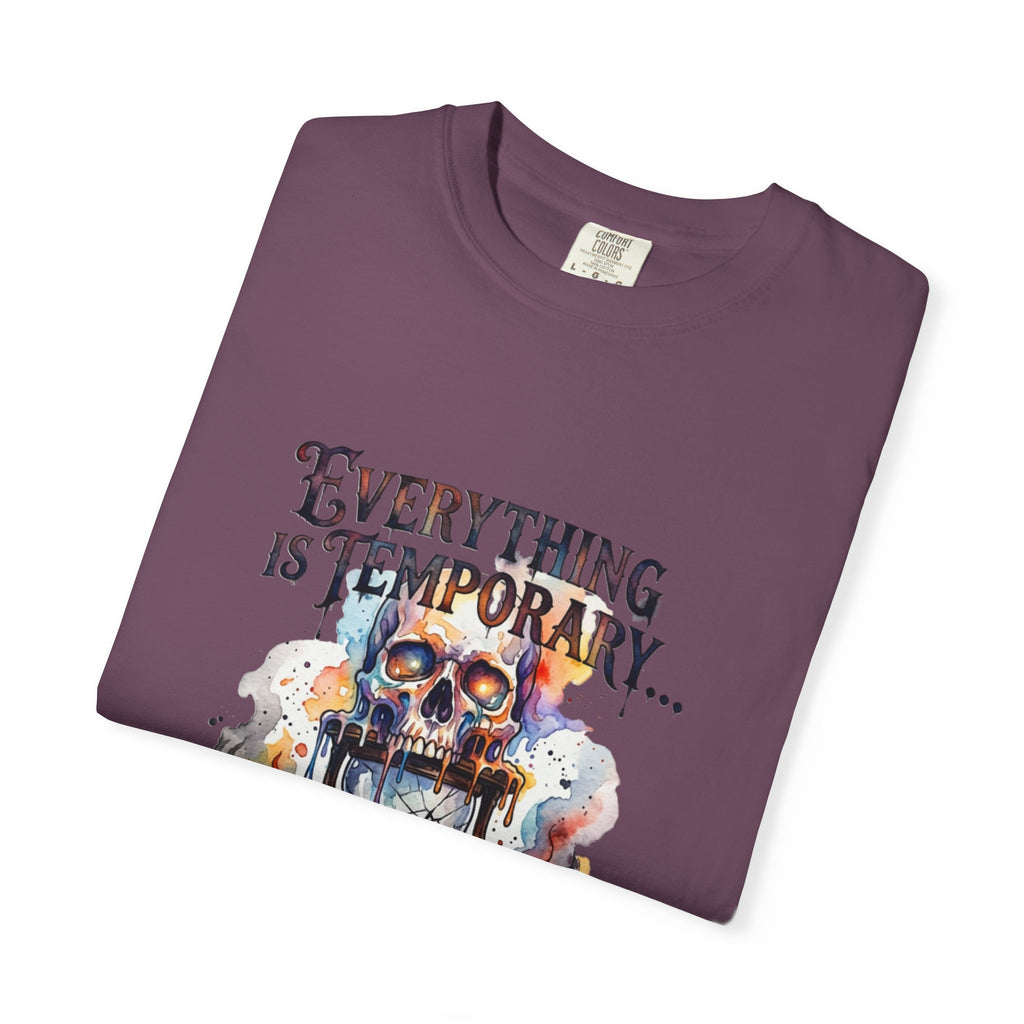 Everything Is Temporary T-Shirt — Skull Hourglass Graphic Tee