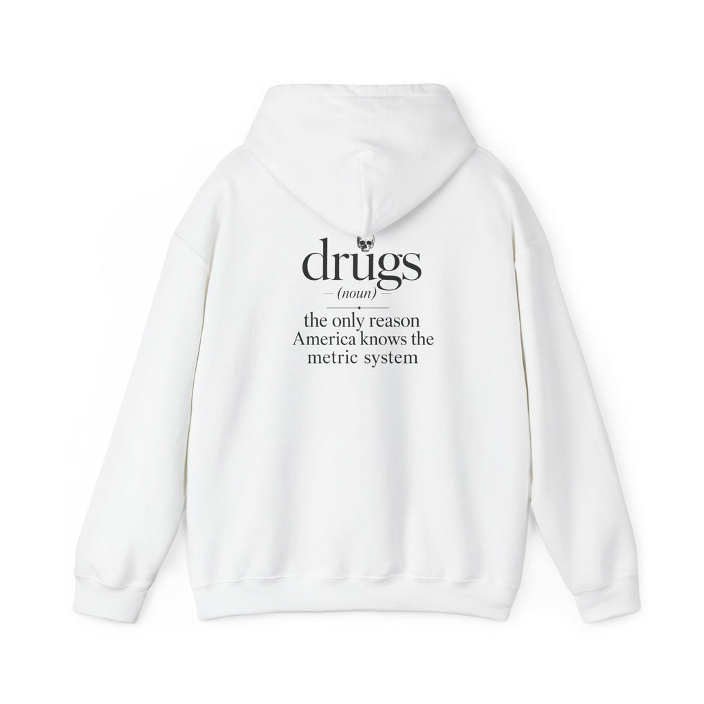 Funny 'Drugs' Definition Hoodie – Novelty Graphic Sweatshirt with Sarcastic Quote
