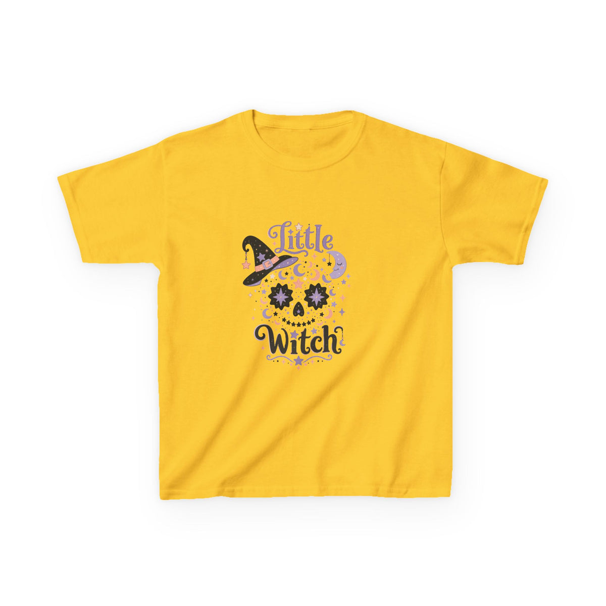 Kids T-Shirt - "Little Witch" Halloween Skull Design
