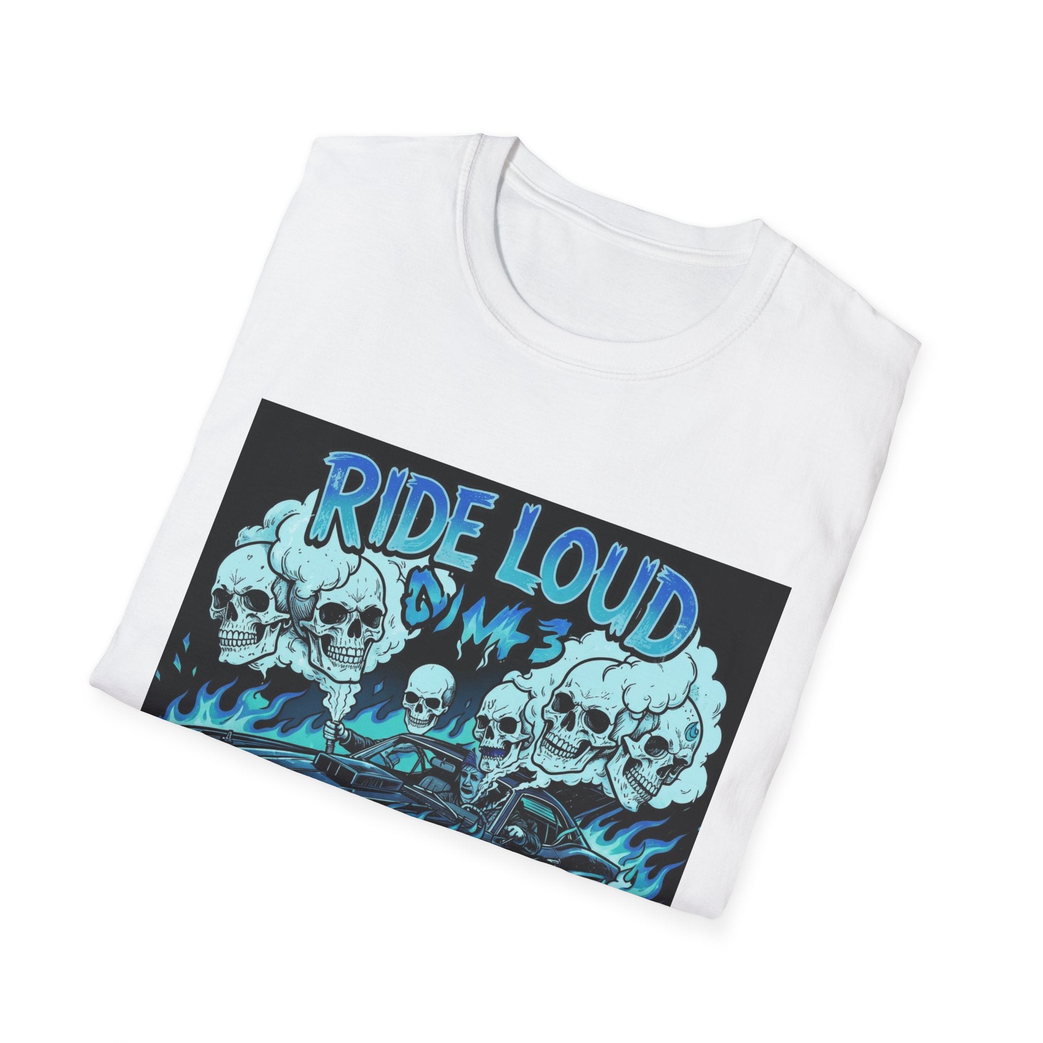 Ride Loud Die Dirty Motorcycle T-Shirt — Skull & Flames Biker Tee