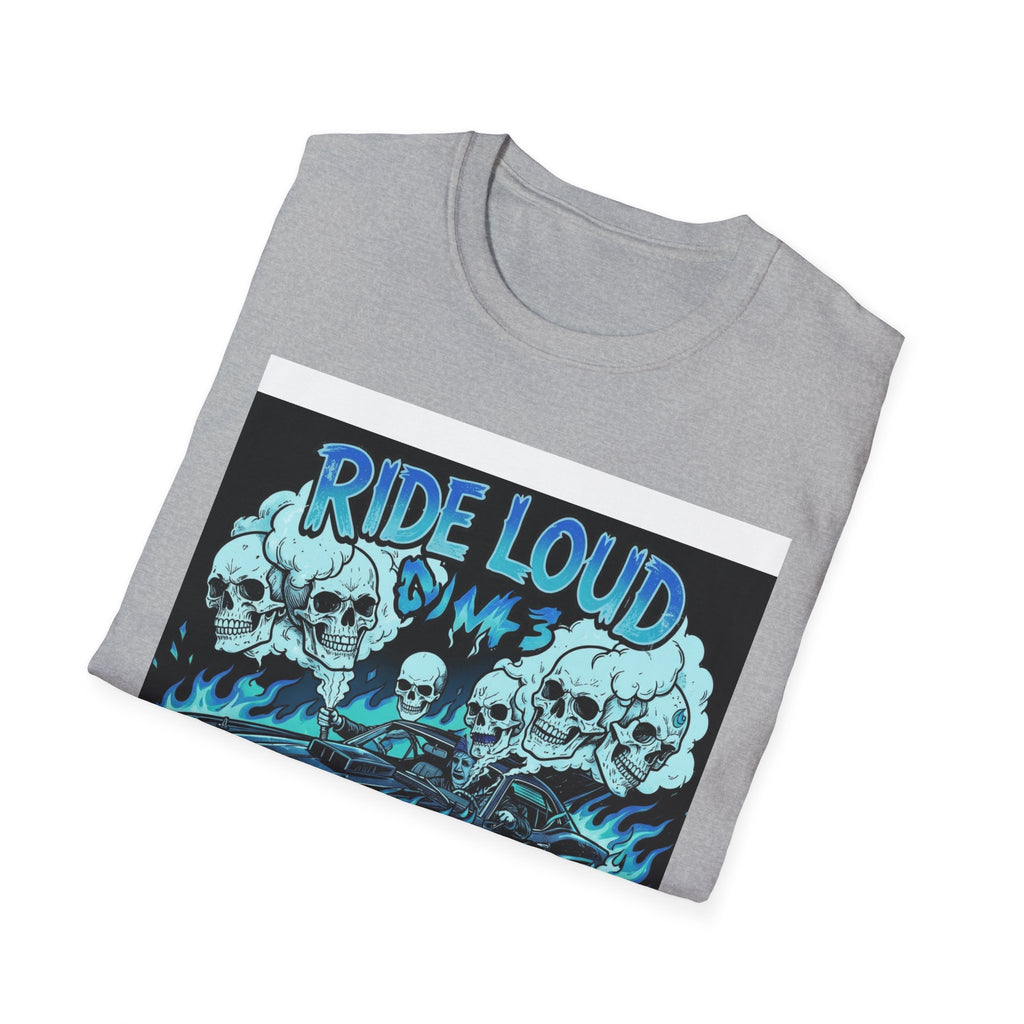Ride Loud Die Dirty Motorcycle T-Shirt — Skull & Flames Biker Tee