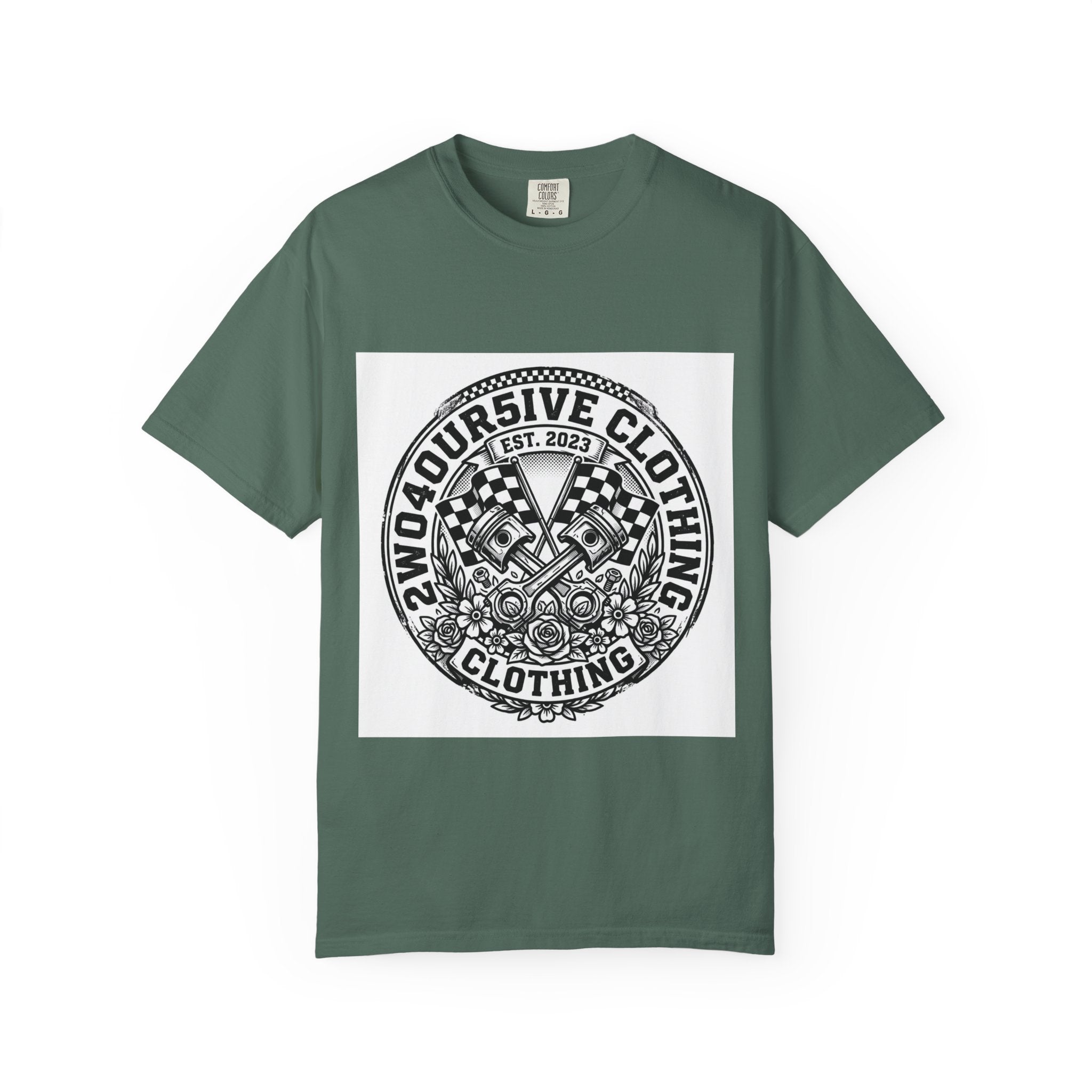 Vintage Racing Crest T-Shirt — '2W04OURSIVE CLOTHING' Graphic Tee