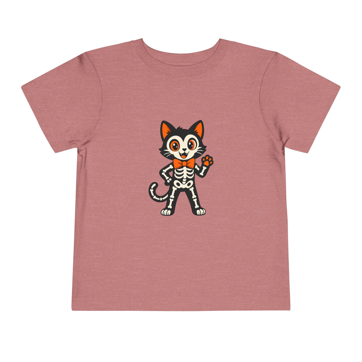 Toddler Tee — Cute Cat Skeleton Halloween Shirt