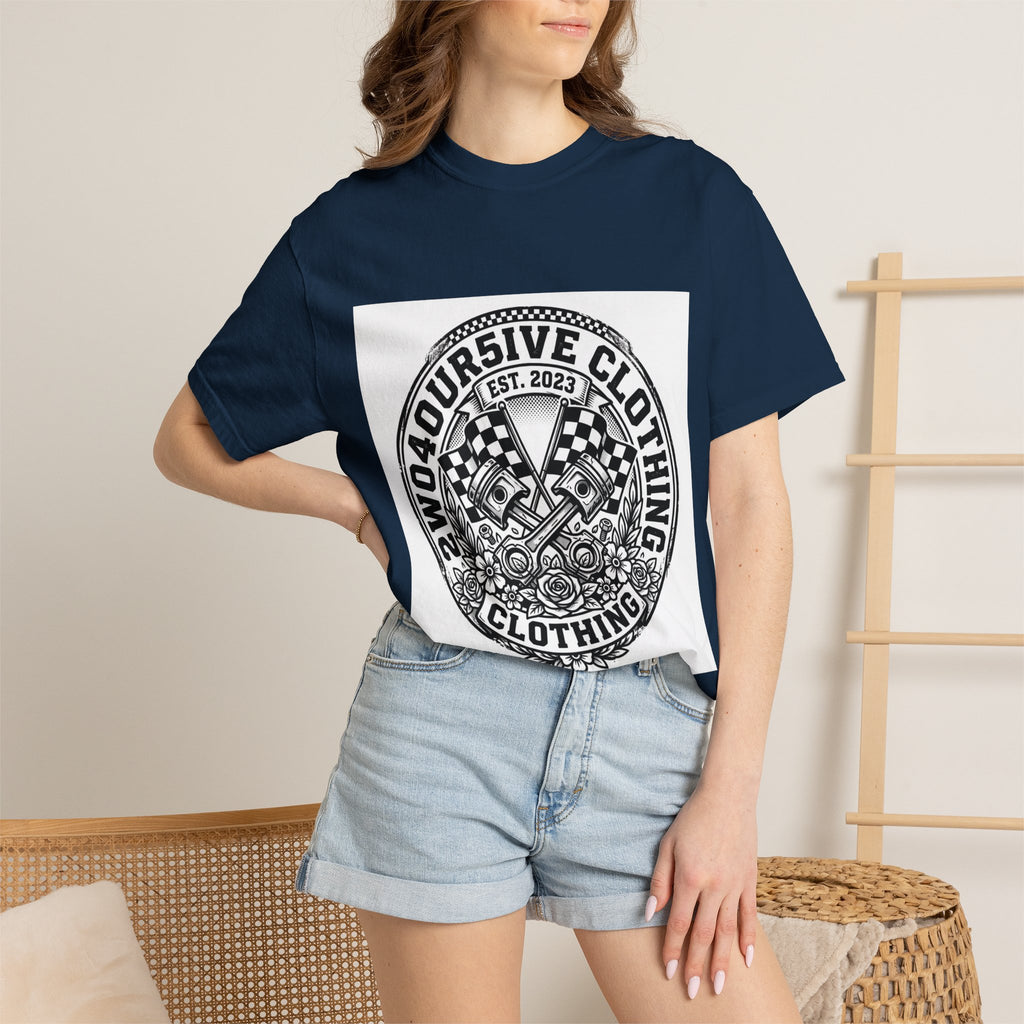 Vintage Racing Crest T-Shirt — '2W04OURSIVE CLOTHING' Graphic Tee