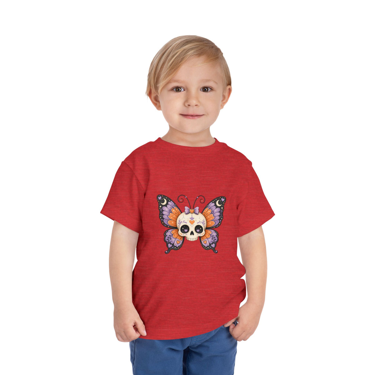Toddler Tee — Sugar Skull Butterfly Graphic (Day of the Dead Kids Shirt)