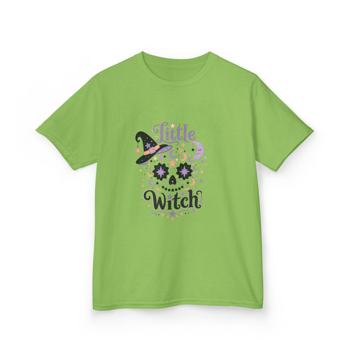 Kids T-Shirt - "Little Witch" Halloween Skull Design