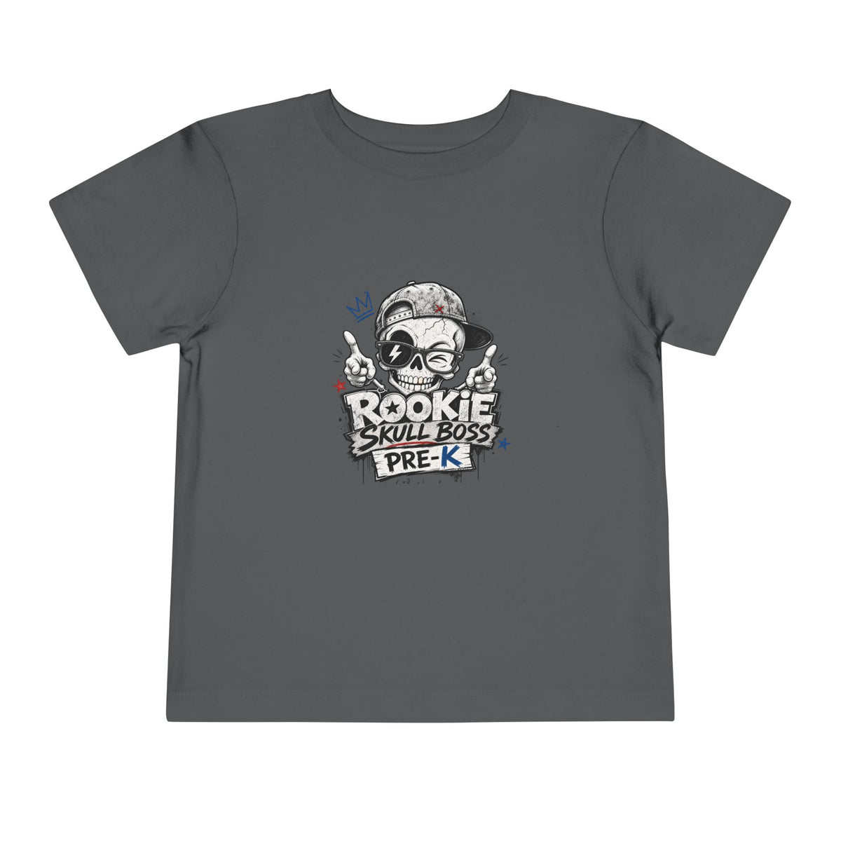 Toddler Tee — "Rookie Skull Boss Pre-K" Graphic Shirt
