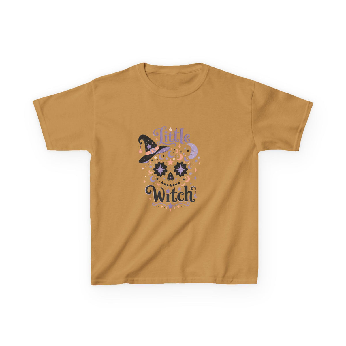 Kids T-Shirt - "Little Witch" Halloween Skull Design