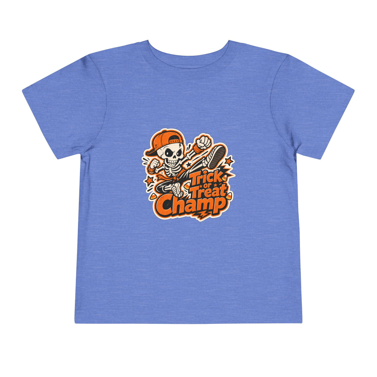 Toddler Tee — 'Trick or Treat Champ' Halloween Skeleton Skate Graphic