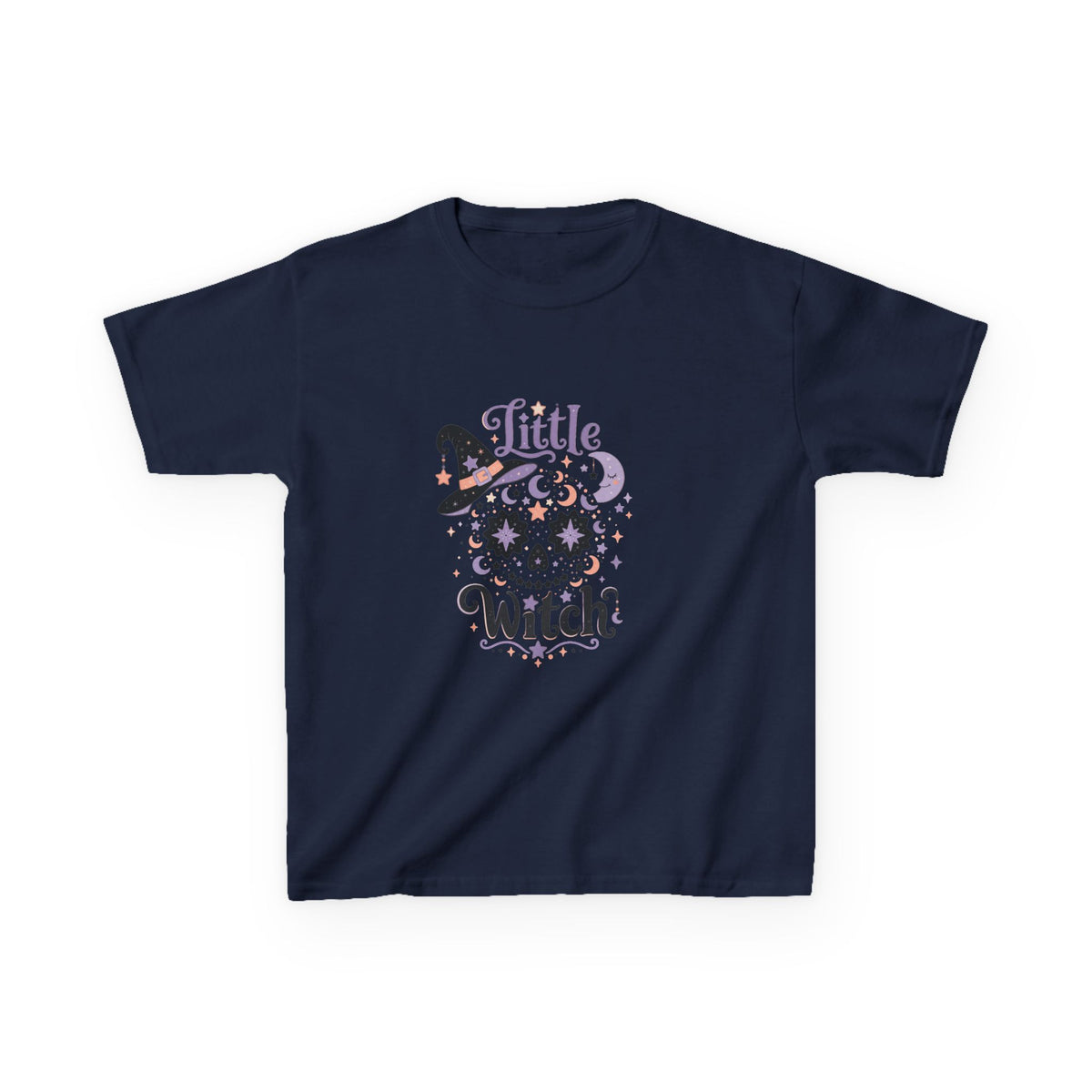 Kids T-Shirt - "Little Witch" Halloween Skull Design