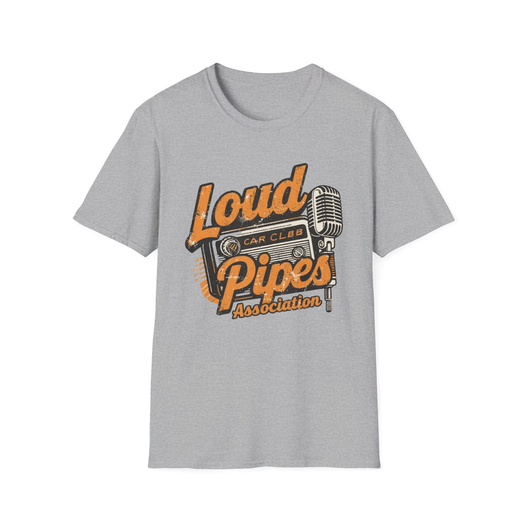 Loud Pipes Car Club T-Shirt – Vintage Microphone Automotive Tee